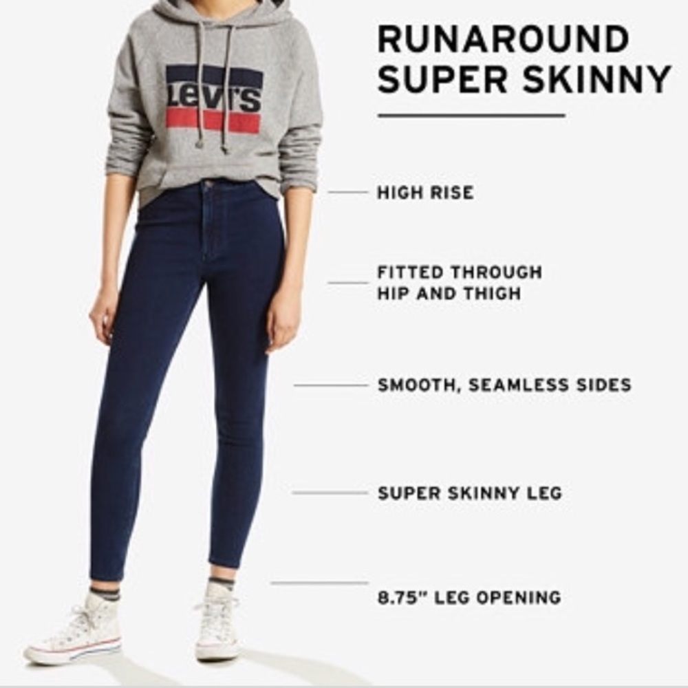 NWT Levi's Runaround Super Skinny Sz XS